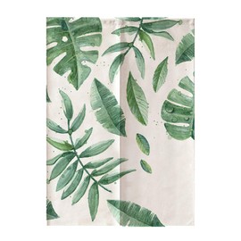 Home Doorway Curtain, Green Leaves Printed Divider Blind Curtain, Kids Doorway Curtain Bedroom Divider Curtainfor Wall Hanging Bedroom Divider Kitchen Partition Bathroom Door Deco, 85 * 120CM