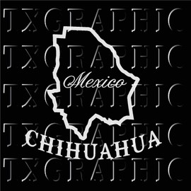 Generic JBY Graphics Chihuahua Mexico Sticker Chihuahua Estado Sticker for Car Vinyl Decal Truck Window Vehicle Bumper, White