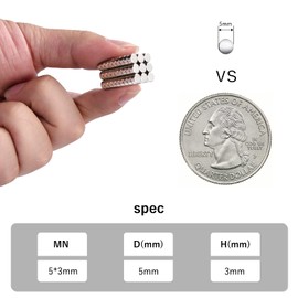 rhinocats 60 pcs Small Magnets, Round Mini Magnet Multi-Use for Nail Clippers, Refrigerator, Miniatures, Hobbies, Crafts and Science, Tiny Size：5mm x 3mm(DxH)