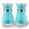 Lonffery Salt and Pepper Shakers, Stainless Steel and Glass Bottle,