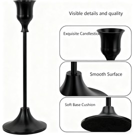 Candlestick Holders 3 Sets,Metal Taper Tall Candle Holders,Dark Moody Christmas Decor, Vintage Room Decoration,Candle Holders for Candlesticks Suitable for Parties, Weddings, Christmas