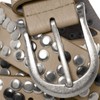 Caspar GU223 Women's Vintage Rivet Belt - beige, size: 95