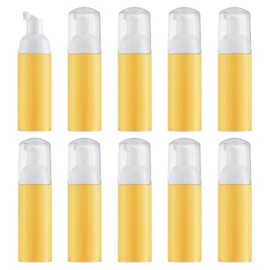 Tekson 10PCS Soap Foam Bottle (2 oz), Empty Travel Foaming Lash Shampoo for Cleanser, Dispenser (Yellow Pump)