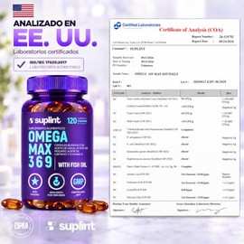 Omega 3-6-9 – Aceite de Pescado, EPA, DHA, ALA, Vitamina E – 120 Cápsulas