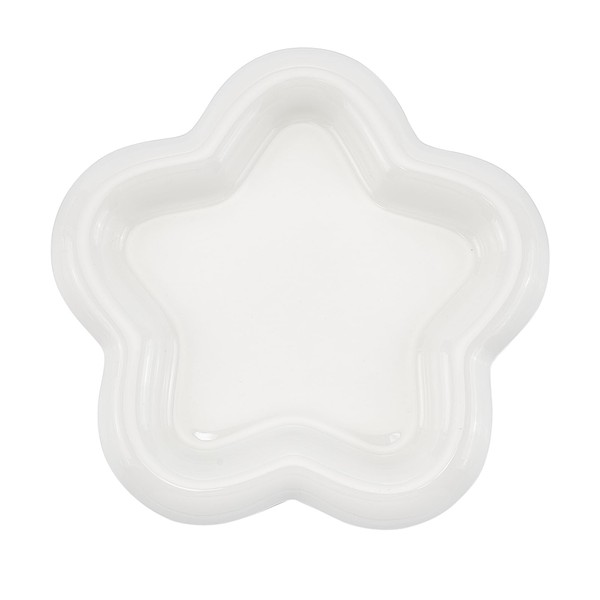 NICENEEDED Flower Shape Ceramic Jewelry Dish, Ring Dish Trinket Tray