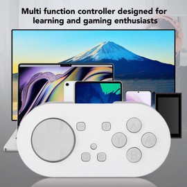 Wireless Bluetooth Controller, Portable Bluetooth Wireless for Anki App, Compact Wireless Gaming Controller with Cable and Strap for Switch (White)