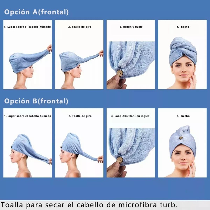 Molin Toalla De Cabello Para Secado Rápido Turbante