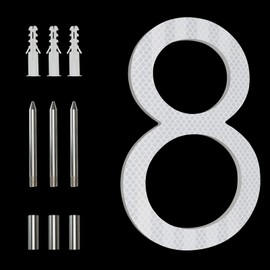 8 Inch Reflective Address Numbers For House,Modern House Numbers Large Black Exterior Street Metal floating house numbers for outside Floating Mount Or Flush Mount Aluminum Home Door Number 8