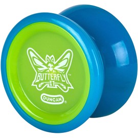 Duncan Toys Butterfly XT Yo-Yo with String, Ball Bearing Axle and Plastic Body, String Trick Yo-Yo, Blue with Green Cap