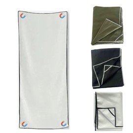 Sylet Outdoor Magnetic Bath Towel - Magnet Towel with Magnetic Closure for Beach,Camping,Hiking,Swimming,75x30 inch (White, 75)