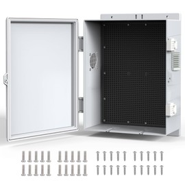 Electrical Junction Box ABS Waterproof Enclosure Plastic Weatherproof Project Box with Internal Mounting Panel Hinged Cover (15.7"x11"x4.1")