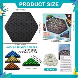 YAOZUP Chain Triangle Game, Triggle Game, Triggle Elastic Band Game, Chain Triangle Game, Classic Strategy Collectable Pegboard Game for Children, Adults, Family Party
