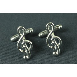 Miniblings Treble Clef Cufflinks Miniblings Buttons + Box Music - Men's Jewellery Cufflink Cufflinks Shirt Buttons I Wooden Box Included, 25mm, Metal, Without Stone