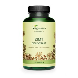 Organic Ceylon Cinnamon Capsules Vegavero® | High Strength 2500 mg Per Serving | No Additives | Cinnamon Extract (5:1) from Madagascar | Lab-Tested, Non-GMO | 120 Capsules | Vegan