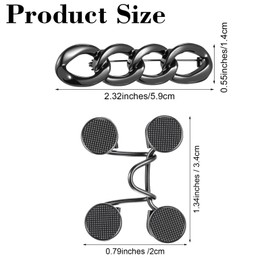 6 Set Trouser Clips Black Pant Waist Tightener Metal Buttons Pins for Loose Jeans, Reusable Adjustable Waist Cincher Clip Set Pants Clips Brooch, No Sewing for Clothing Jeans, Skirts