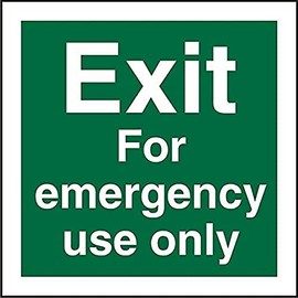 Seco Exit For Emergency Use Only Sign 100mm x 100mm 1mm Semi-Rigid Plastic