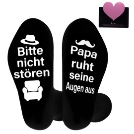 Papa Socks Men's 43-46 Non-Slip Cotton Gifts for Birthday, black