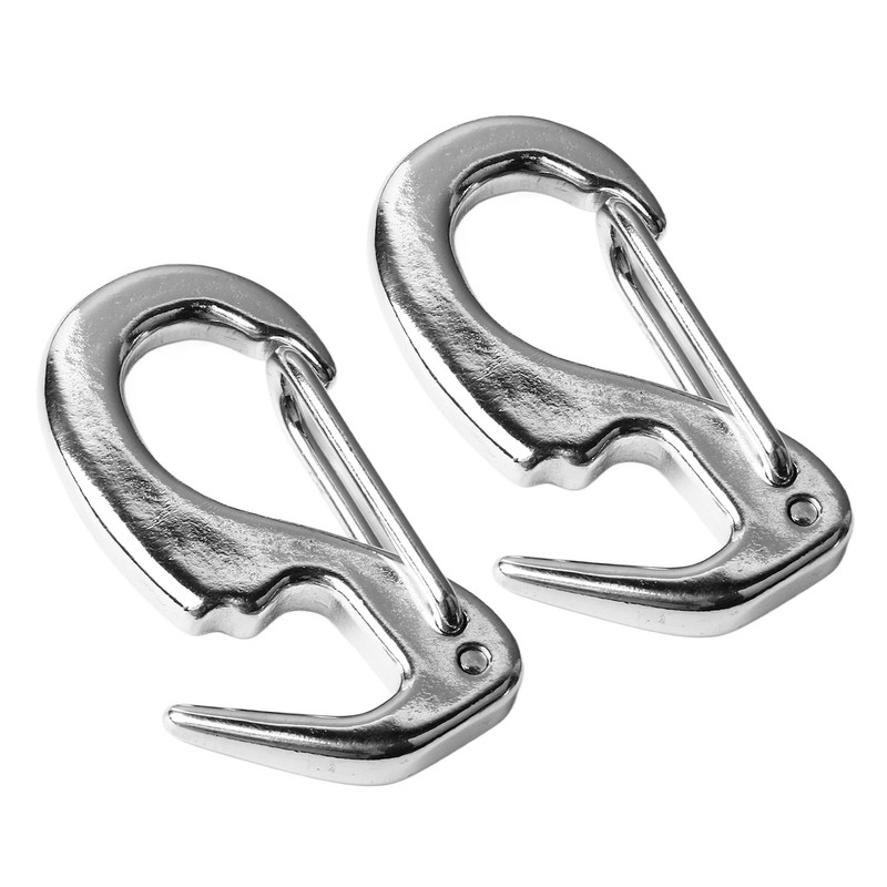 2 Pcs Stainless Steel Spring Hook 65mm Rust Prevention Spring