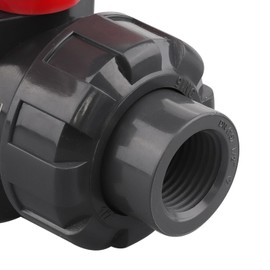 DERNORD 2 Pack PVC True Union Ball Valve NPT Threaded with Full Port, EPDM O-Rings, and Reversible PTFE Seats, Rated at 200 PSI (1/2 Inch NPT Threaded)