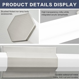 SOLFART Bathroom Light Bathroom Vanity Lights Over Mirror 32 Inch Vanity Light,Cool White 6000K,Brushed Nickel ND