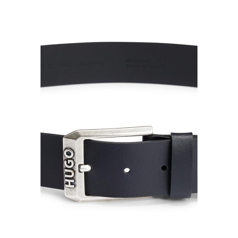 HUGO Men's Gelio-C Sz40 Leather Belt with Pin Buckle and