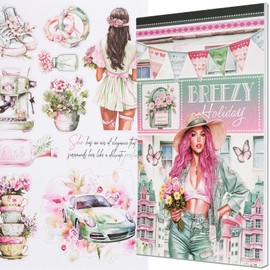 YagCu Journaling Stickers, Breezy Holiday Scrapbook Sticker Book, Junk Journal Supplies, Pre-Cut Aesthetic Scrapbooking for Adults, Decorative Ephemera Bullet Planner Arts Craft Collage