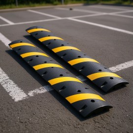 2 Pack 6 Ft Rubber Speed Bump 30 Mm Height For Asphalt Roadway Safety Heavy Duty Load Capacity 22000 Lbs AxleDefault: Default