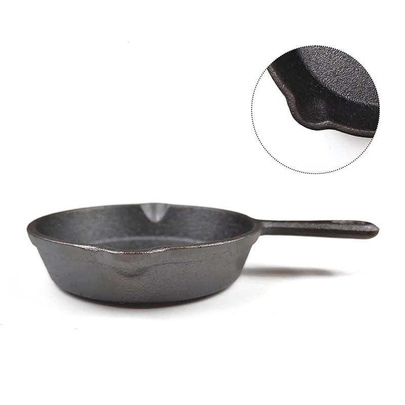HAWOK Dia.3.9 inch Pre seasoned Cast Iron Mini Skillet set