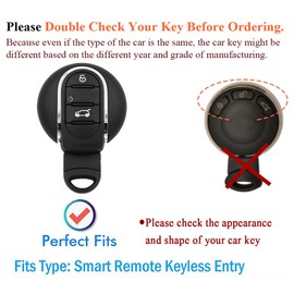 SANRILY Car Key Cover fit for Mini Cooper 2016-2021 Clubman Countryman Hardtop Convertible Keyless Remote Key Holder Leather Key Protective Case with Lucky Cat Keychain Brown