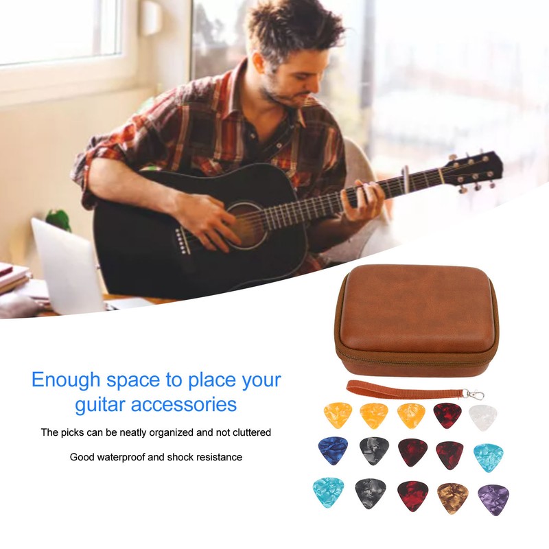 Guitar Pick Bag Set Large Space Waterproof Good Protection EVA