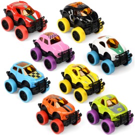 8 Pack Die-cast Mini Monster Trucks Toy Set,Die-cast Race Cars Mini Pull Back Car Toy for Toddlers, Boys and Girls,Monster Truck Toy for Goodie Bag Stuffers,Child Party Favors