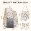 Bow Backpack for Women Kawaii Coquette Nylon Backpack 3Pcs Set