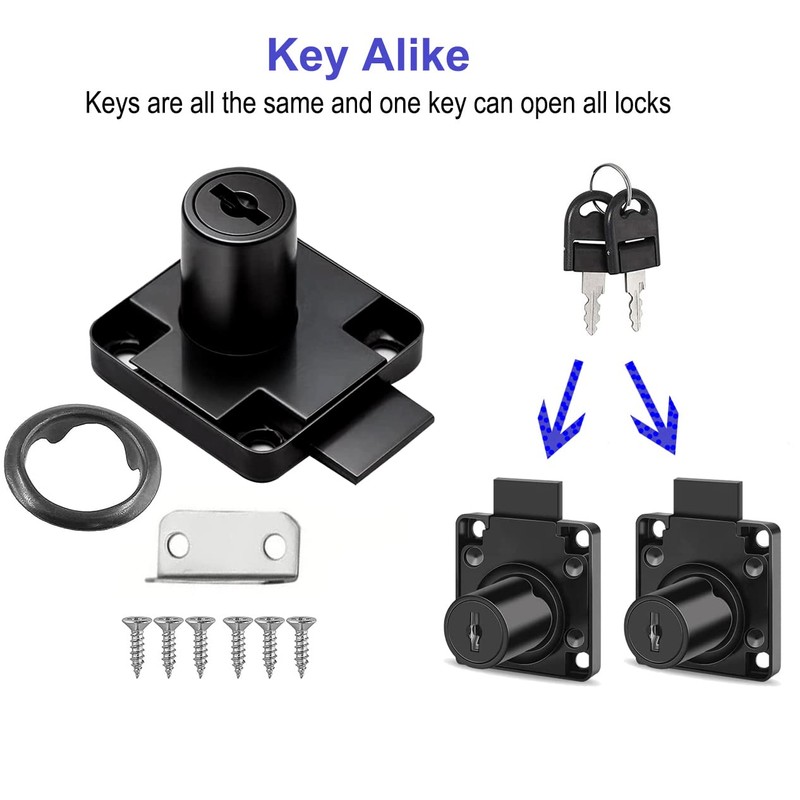 Litensh Security Cabinet Lock with Key Alike, Cylinder Zinc Alloy