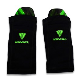 Vizari Salinas Soccer Slip-in Shin Guard with Pocket Sleeve | for Kids and Adults (Green/Black, Medium)