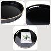 Omuriko Black Round Decorative Tray with Handles, 13" Versatile Serving