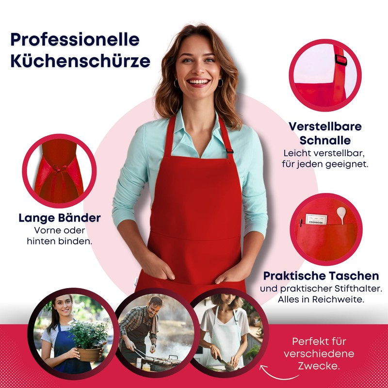 Viamart® Kitchen Apron - Gastro Quality - Unisex - Washable