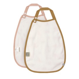 LÄSSIG Baby Toddler Bib (Pack of 2) Organic Cotton Popper / Medium Drop Bib Little Mateys Spicy Orange