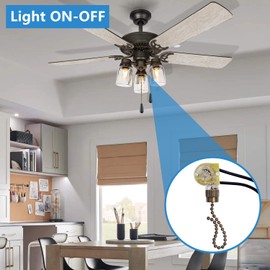 Replacement Speed Control Switch, 2 Pack Zing Ear ZE-109 Ceiling Fan Switch, ON-Off Fan-Light Pull Chain Switch Compatible with Hunter Ceiling Fans Light, Lamps and Wall Lights (Bronze Pull Chain)