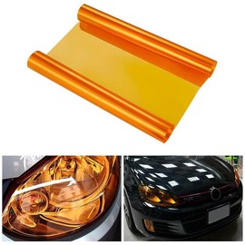 Headlight Film Headlight Tail Protective Film Headlight Tail Lamp Fog Lamp Dirt and Scratch Resistant Fog Lamp Tail Lamp Applicable Sticker Orange 11.8 x 39.4 inches (30 x 100 cm)