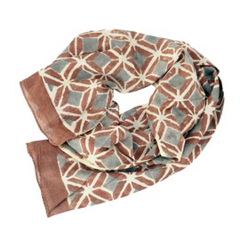 GURU SHOP Hand Printed Cotton Cloth, Indian Block Print Scarf - Model 1, Men/Women, Cotton, 180 x 52 cm, Model 6, Unit size