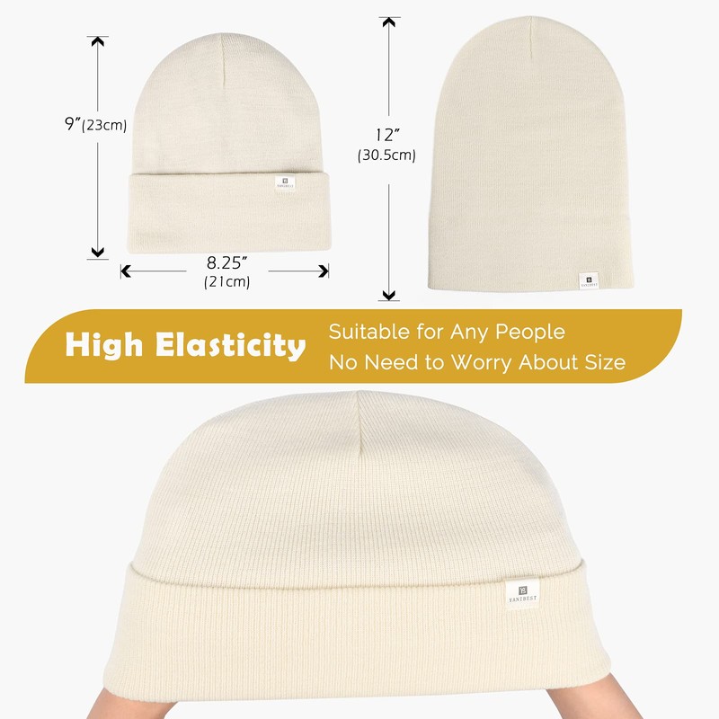 YANIBEST Womens Satin Lined Knit Beanie Hat Acrylic Winter Hats