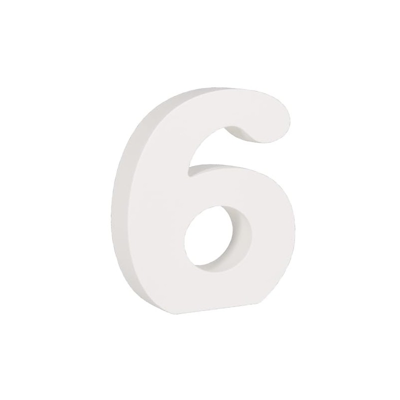 Rayher 62706000 MDF Number 6, White, 11 cm, Thickness 2