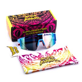 Space Banana Multicolor Sunglasses, Polarized, Mirrored Lenses (Blue)
