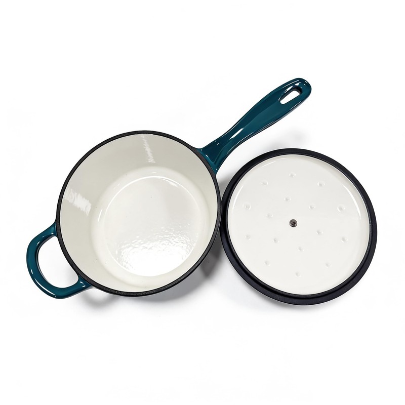 Davnjcka Enameled Cast Iron Saucepan, Non Stick Sauce Pan with