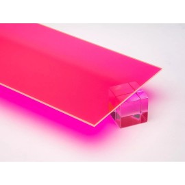 Acrylic Pink/Red Fluorescent Plexiglass 1/8" x 12" x 24” Sheet #9093