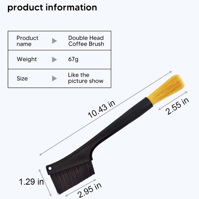 2 Pack Coffee Machine Cleaning Brush, Removable Dual Purpose Dusting