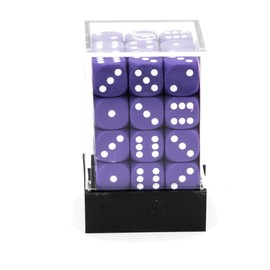 DND Dice Set-Chessex D&D Dice-12mm Opaque Purple and White Plastic Polyhedral Dice Set-Dungeons and Dragons Dice Includes 36 Dice – D6 (CHX25807)