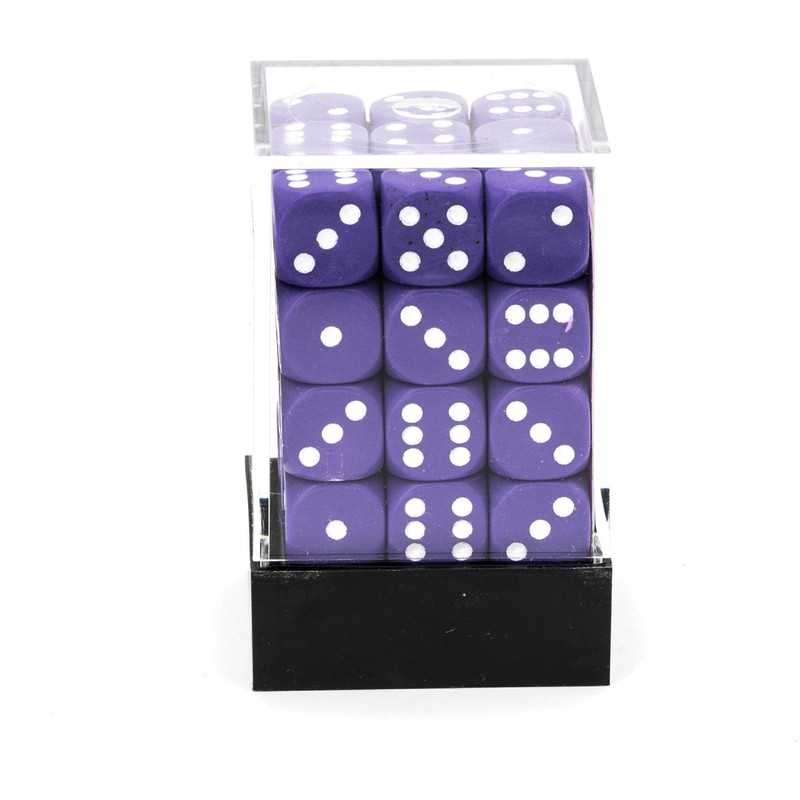 DND Dice Set-Chessex D&D Dice-12mm Opaque Purple and White Plastic
