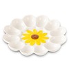 YU&CH Ceramic Sunflower Deviled Egg Tray - White Egg Platter