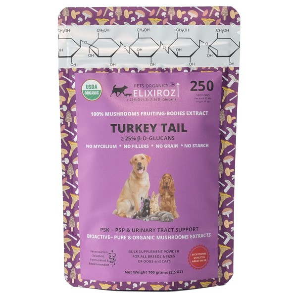 Turkey Tail Pure >25% β-glucans, 100% Mushrooms Fruiting Bodies, 8-12:1